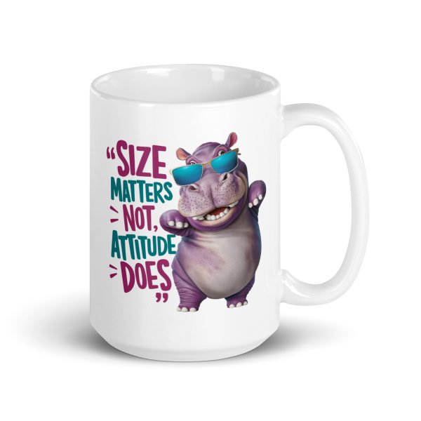 Size matters not, attitude does funny hippo coffee mug / cup - Image 4