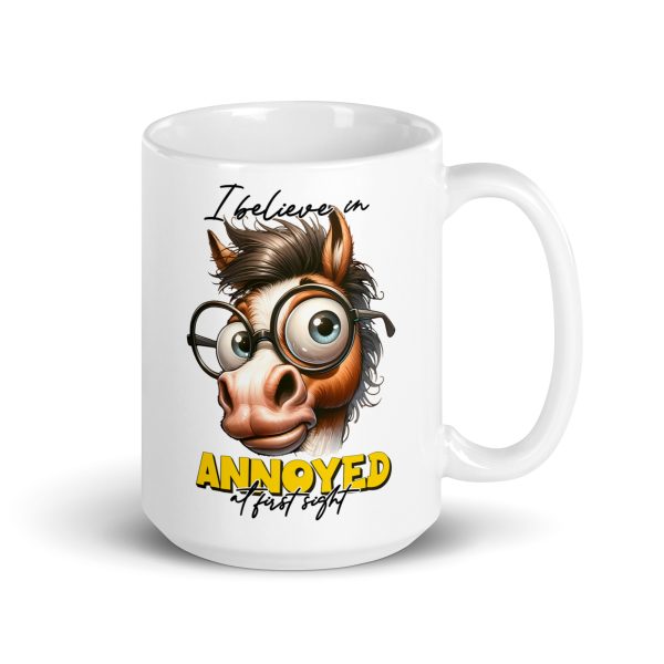 I believe in annoyed at first sight funny horse coffee mug / cup - Image 4