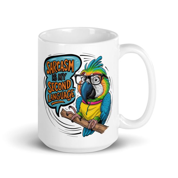 Sarcasm is my second language from idiots funny panda coffee mug / cup - Image 4