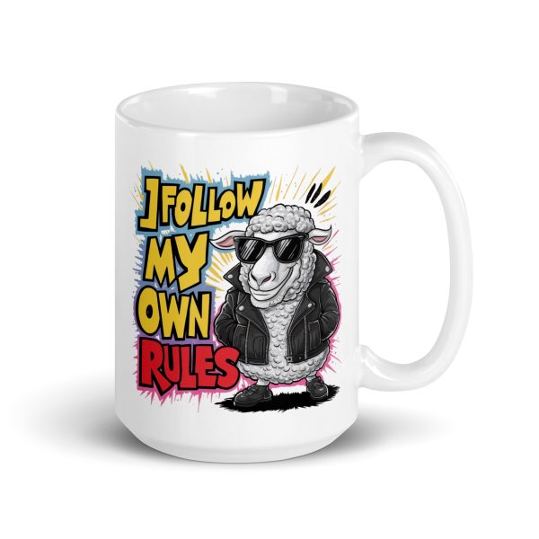 I follow my own rules funny sheep coffee mug / cup - Image 4