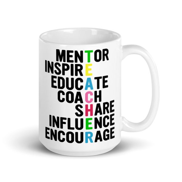 Mentor inspire educate coach share influence encourage teacher funny coffee mug / cup - Image 4