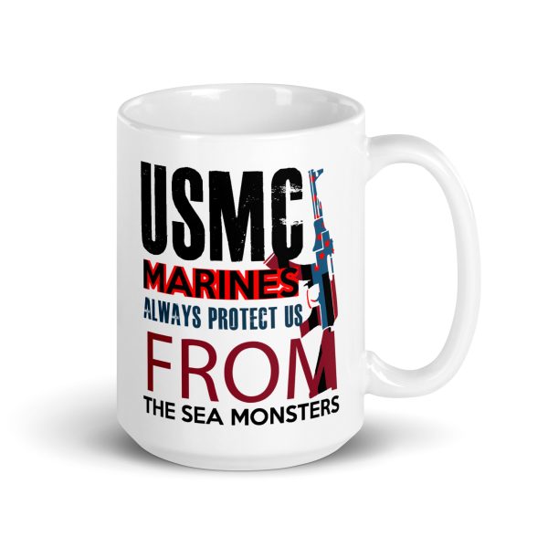 USMC marines always protect us from the sea monsters funny coffee mug / cup - Image 4