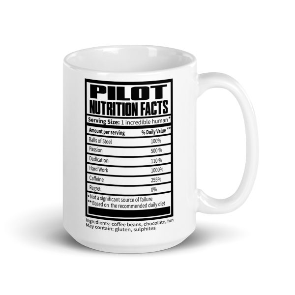 Pilot nutrition facts funny coffee mug / cup - Image 4