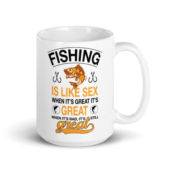 Fishing is like sex when it's great it's great when it's bad it's still great funny coffee mug / cup - Image 4