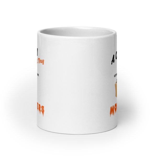 A candy a day keeps the monsters away funny Halloween coffee mug / cup - Image 9