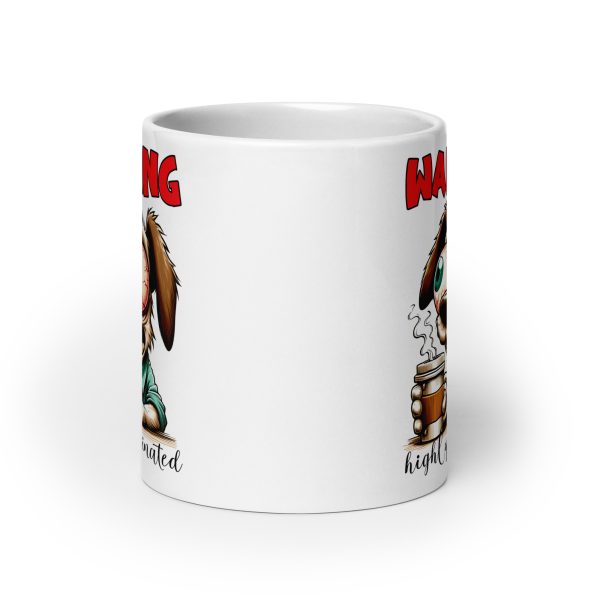 Warning highly caffeinated funny dog coffee mug / cup - Image 9