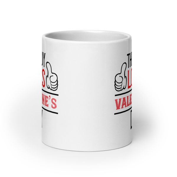 This guy loves valentine's day funny coffee mug / cup - Image 9