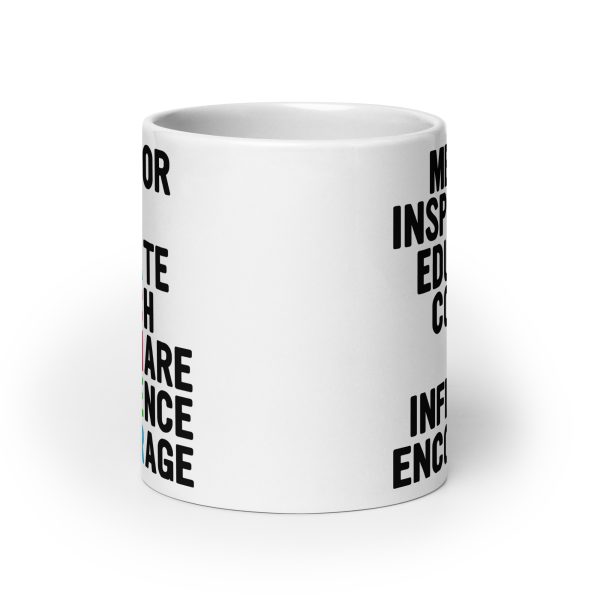 Mentor inspire educate coach share influence encourage teacher funny coffee mug / cup - Image 9