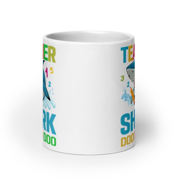 Teacher shark doo doo doo funny coffee mug / cup - Image 9