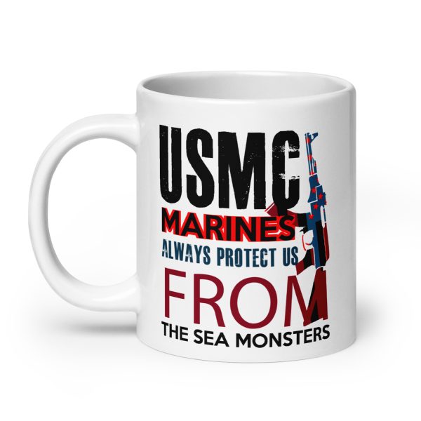 USMC marines always protect us from the sea monsters funny coffee mug / cup - Image 8