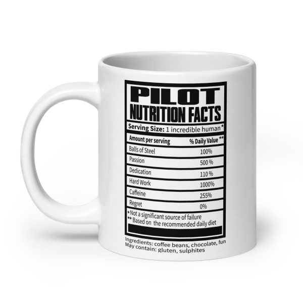 Pilot nutrition facts funny coffee mug / cup - Image 8