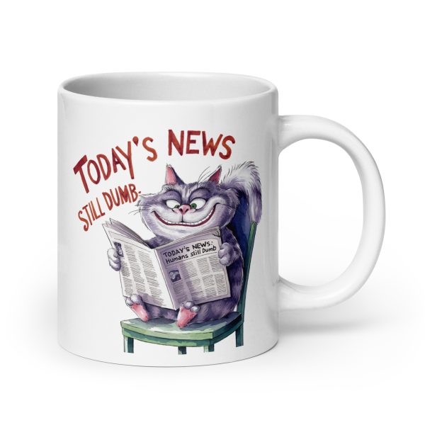 Today's news still dumb funny cat coffee mug / cup - Image 7