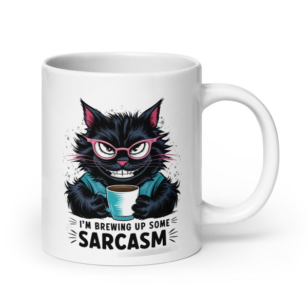 I'm brewing up some sarcasm funny cat coffee mug / cup - Image 7