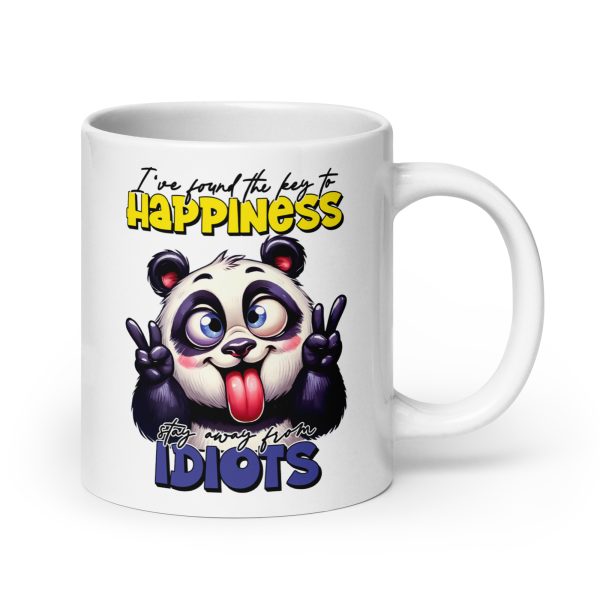 I've found the key to happiness stay away from idiots funny panda coffee mug / cup - Image 7