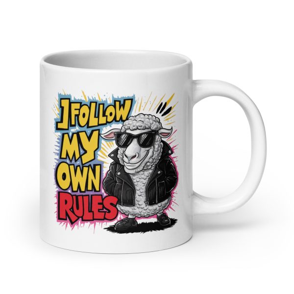 I follow my own rules funny sheep coffee mug / cup - Image 7