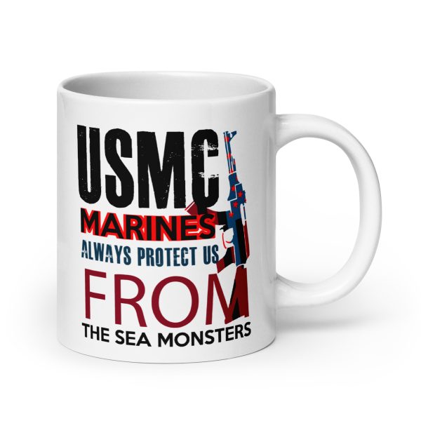 USMC marines always protect us from the sea monsters funny coffee mug / cup - Image 7