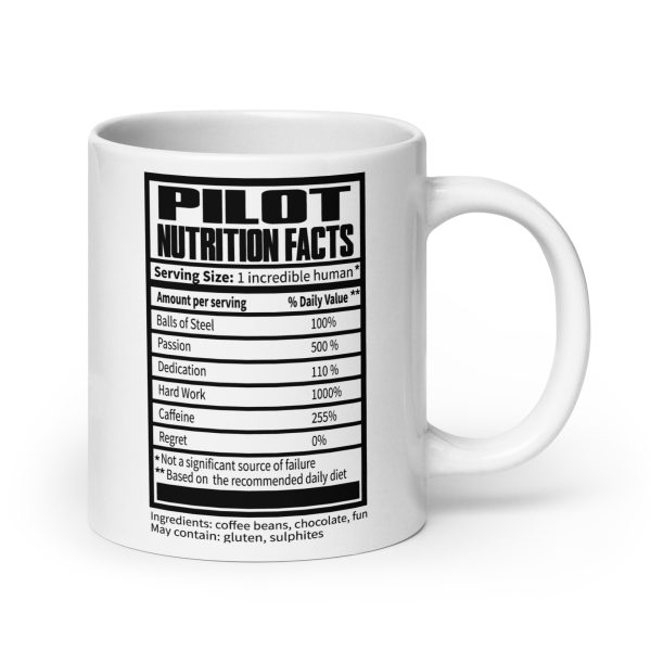 Pilot nutrition facts funny coffee mug / cup - Image 7